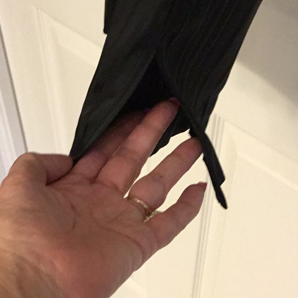 Cache Black Satin Retro Black-on-Black Striped Flared Pants - Picture 4 of 8